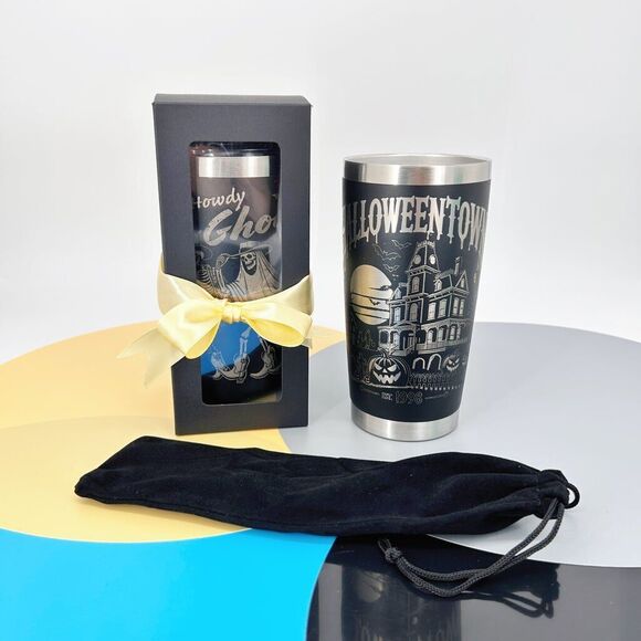 Halloween Tumbler with Straw Gift Box 20oz Stainless Steel Spooky Season Horror - Picture 2 of 6